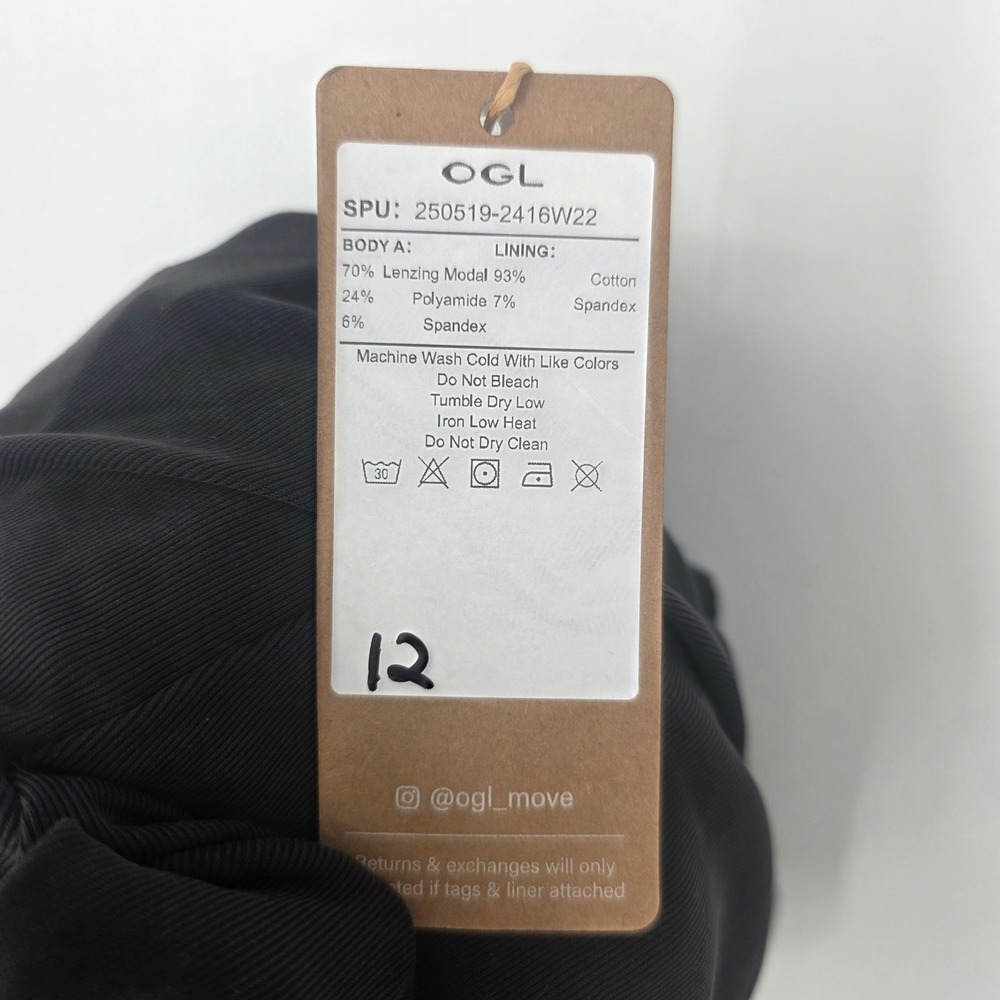 OGL One-Shoulder Black Ruched Tank Top - Picture 6 of 6